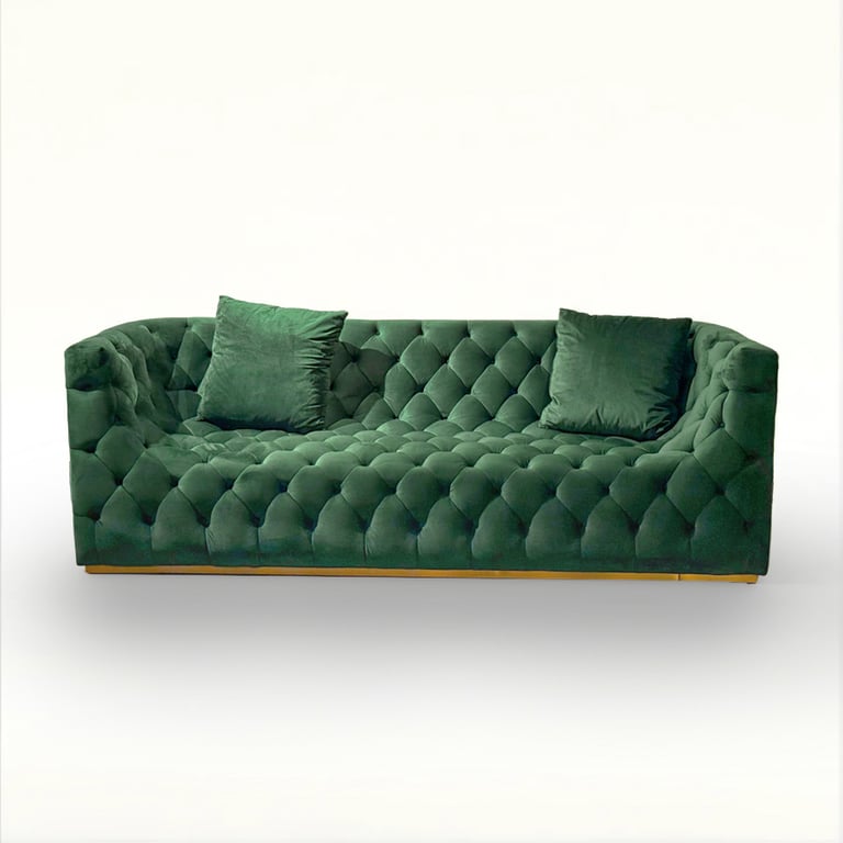 Dipped green sofa